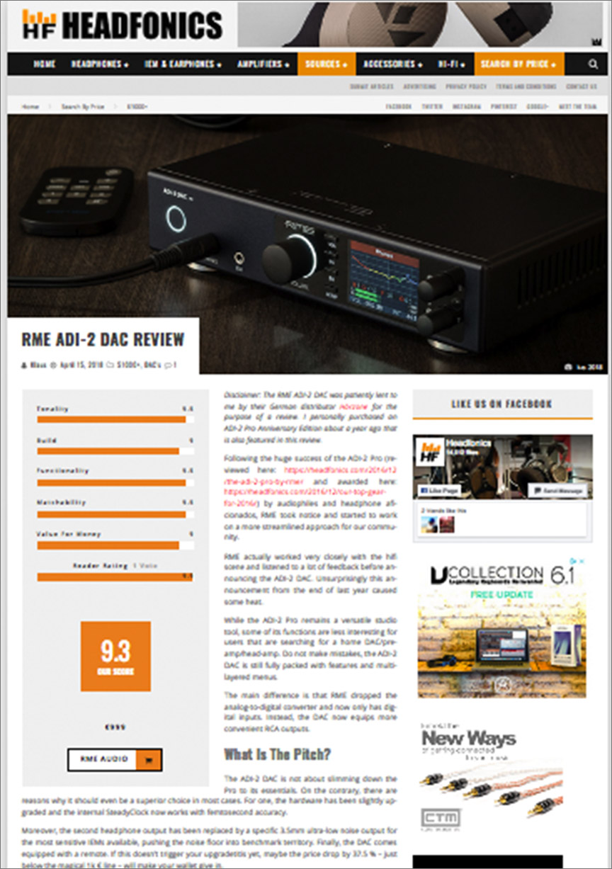 RME ADI-2 DAC review by Headfonics